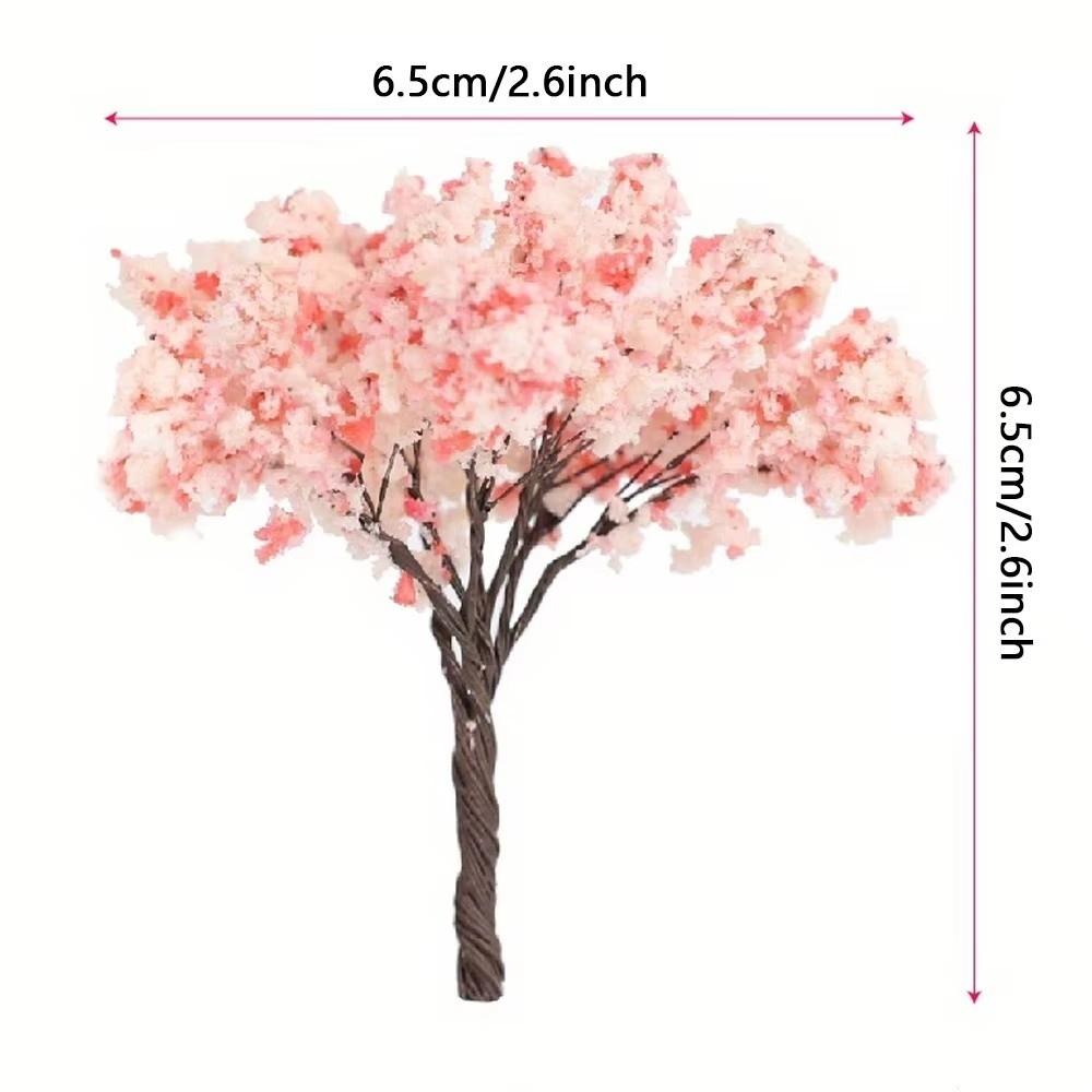 1/5PCS DIY Crafts Miniature Cherry Flower Tree Model Resin Terrarium Accessories Bonsai Decoration Bonsai 6.5cm Micro Plant