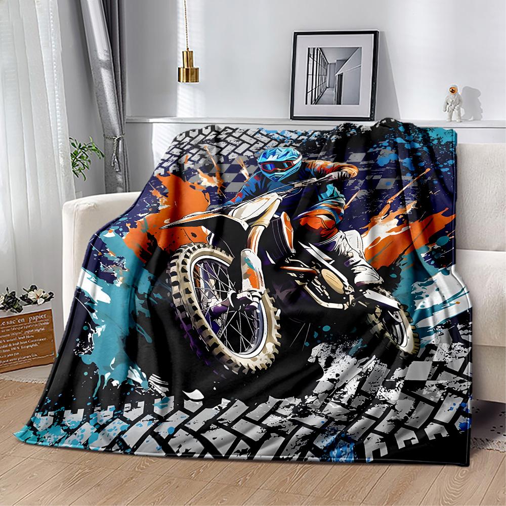 Motocross Adventure Sport Flanelldecke - Weich und geeignet für Sofas, Betten, Büros, Reisen, alle Jahreszeiten und das beste Geschenk für die Feiertage.