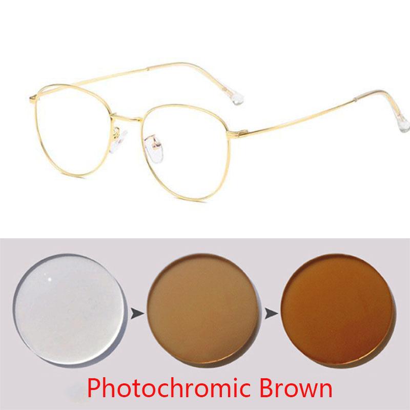 Classic Round Women's Metal Frame Optical Eyeglasses Anti Blue Light Computer Oval Eyeglasses Diopter 0 -1.0 -2.0 To -6.0