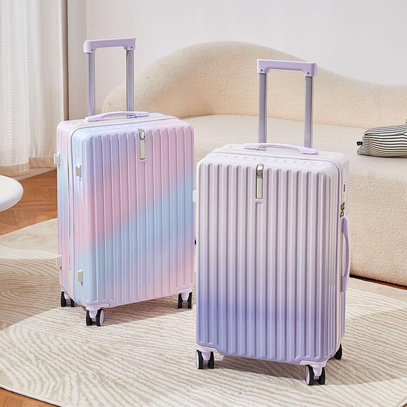 Women's 20" Carry-On Suitcase, Gradient Color, Japanese & Korean Style, 26" Trolley with Combination Lock for Travel