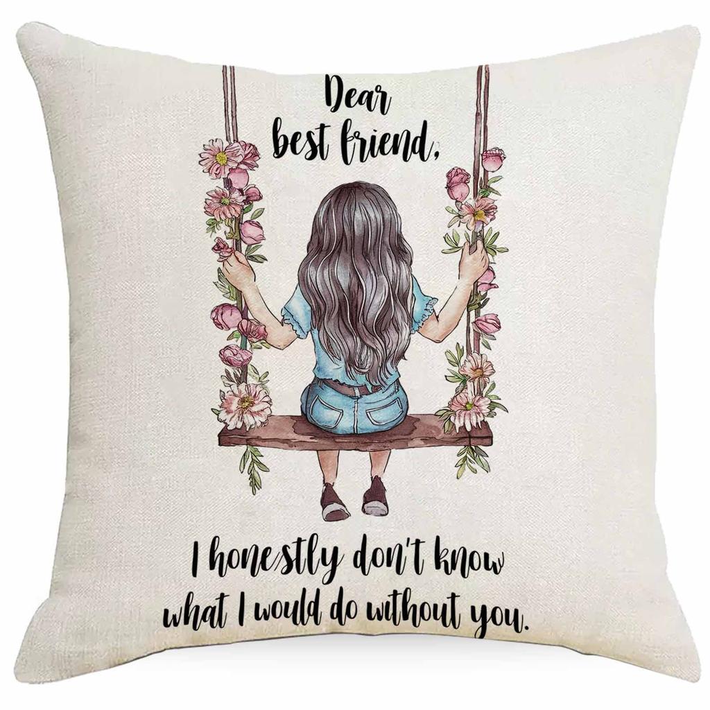 New Best Friend Creative Quotes Line Pillowcase Living Room Sofa Bedside Pillow