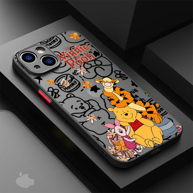 Winnie The Pooh Phone Case for Apple iPhone 15 16 Pro XS Max 13 14 Plus XR SE 7 8 12 11 Pro plus Matte