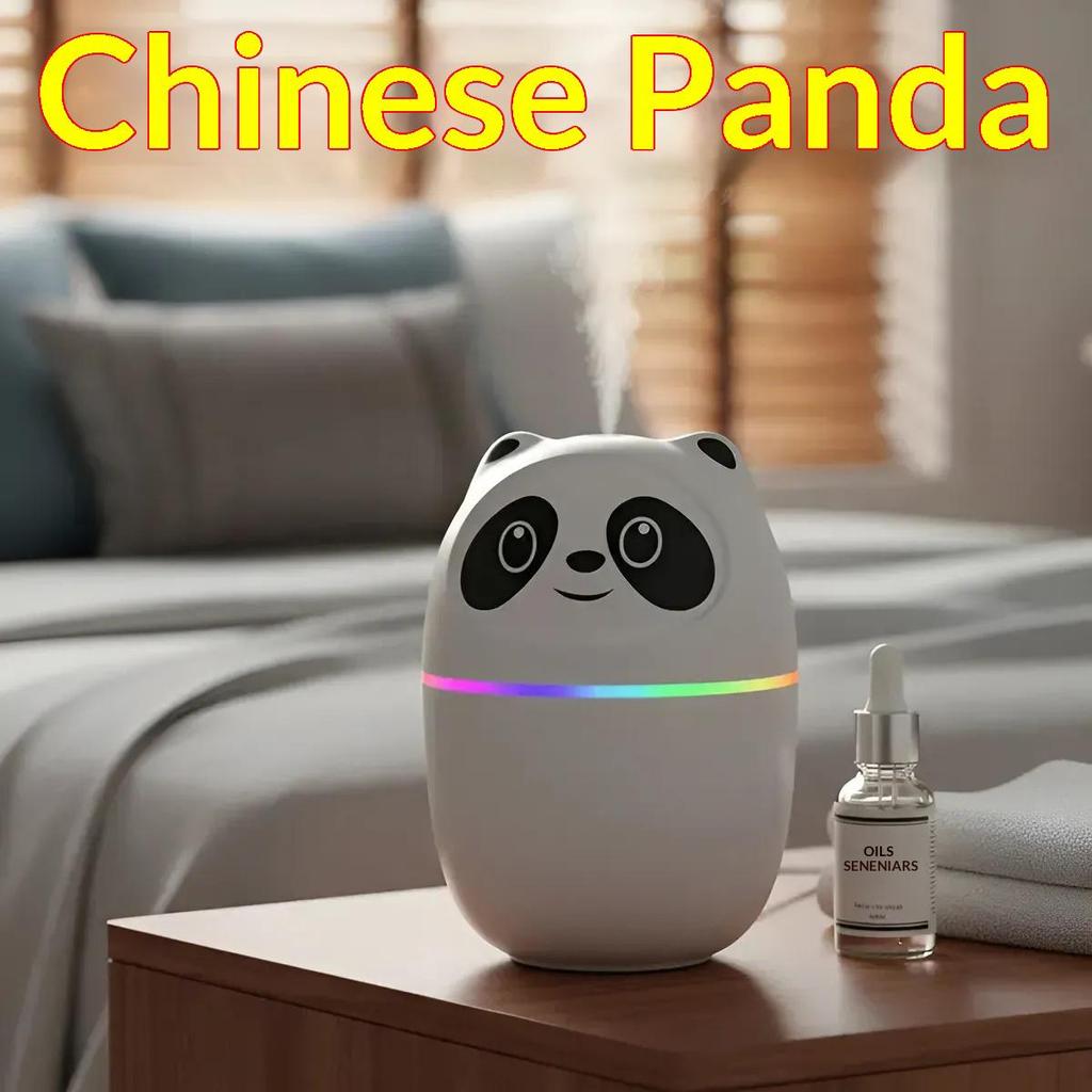 Haushalt Luftbefeuchter Diffusor für ätherische Öle im Panda-Stil, geeignet für Zuhause, Kinder, Schlafzimmer, multifunktionaler Luftbefeuchter