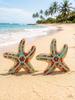 Stylish Rhinestone Starfish Shell Stud Earrings - Colorful Beach Design