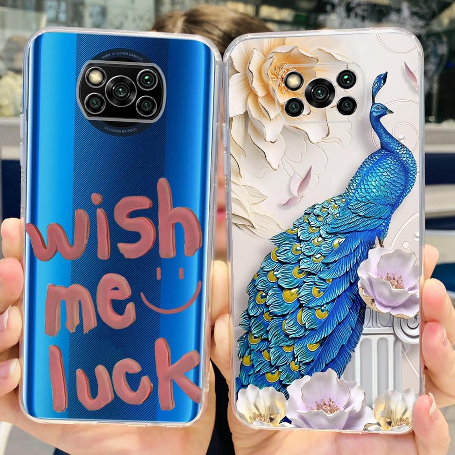 För Xiaomi Poco X3 Pro Fodral Ny Mode Målat Skydd Genomskinligt Silikon Mjukt TPU Telefonfodral För Xiaomi Poco X3 NFC PocoX3 Pro Skal