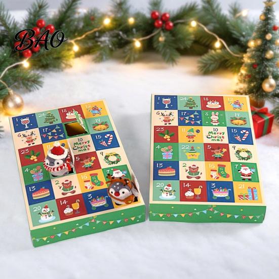 Christmas Advent Calendar 5Pcs 24-Day Box, Blank Gift Box with Adult Holiday Pull-Tab Windows, Countdown Surprise Toy Container, Party Favor