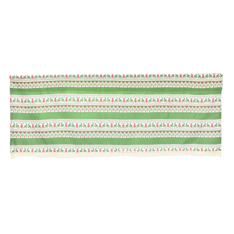 Christmas Elk Short Curtain Finished Kitchen Curtain Short Curtain Linen Through Rod Curtain Window Mantle Curtain