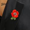 Women Suit Coat Brooch Flower Shape Enamel Oil Dripping Retro