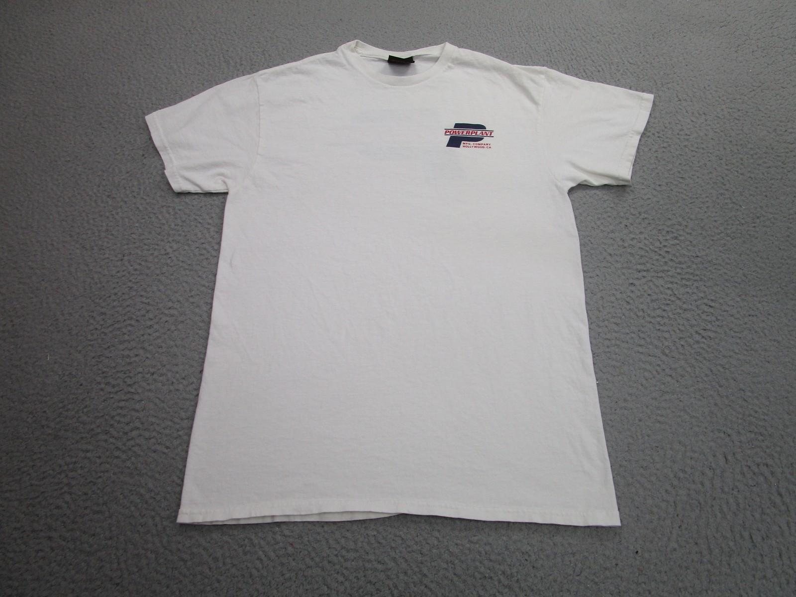 Powerplant Motorcycles Shirt Mens Small White Hollywood CA M