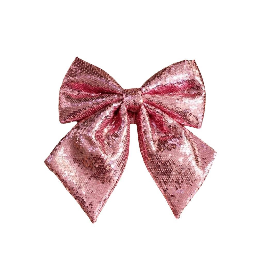 Large Sparkling Glitter Christmas Bow Solid Color DIY Christmas Tree Bowknot Ornaments Christmas Tree Topper Rustic
