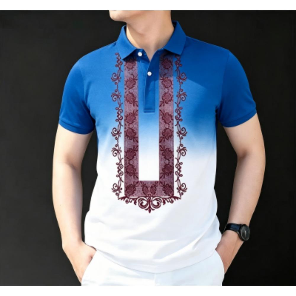 Summer Multi-color Print Polo Shirt Men's Outdoor Street Short Sleeve Tees Top Fashion Home Casual T-shirt Men's and Women's Polo Shirt
