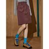 Coolhut Workwear Style Straight-Leg Coffee-Colored New Women's Design High-Waisted Slimming Casual Skirt