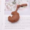 PU Leather PU Leather Hanger Car Keyring Bag Pendant Cute Croissant Keychain  Men