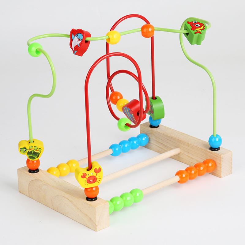 Wooden Bead Maze & Stringing Toy for Toddlers, Ages 2-4 - Enhances Hand-Eye Coordination