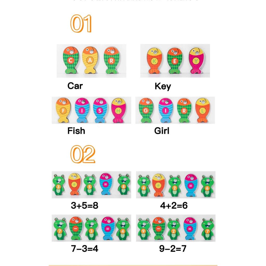 Magnetic Wooden Montessori Multifunctional Matching Board Digital Alphabet Cognition Puzzle Preschool Learning Educational Toys