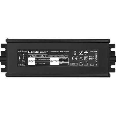 Qoltec Zasilacz Impulsowy LED IP67 | 60W | 12V | 5A | Wodoodporny | Czarny