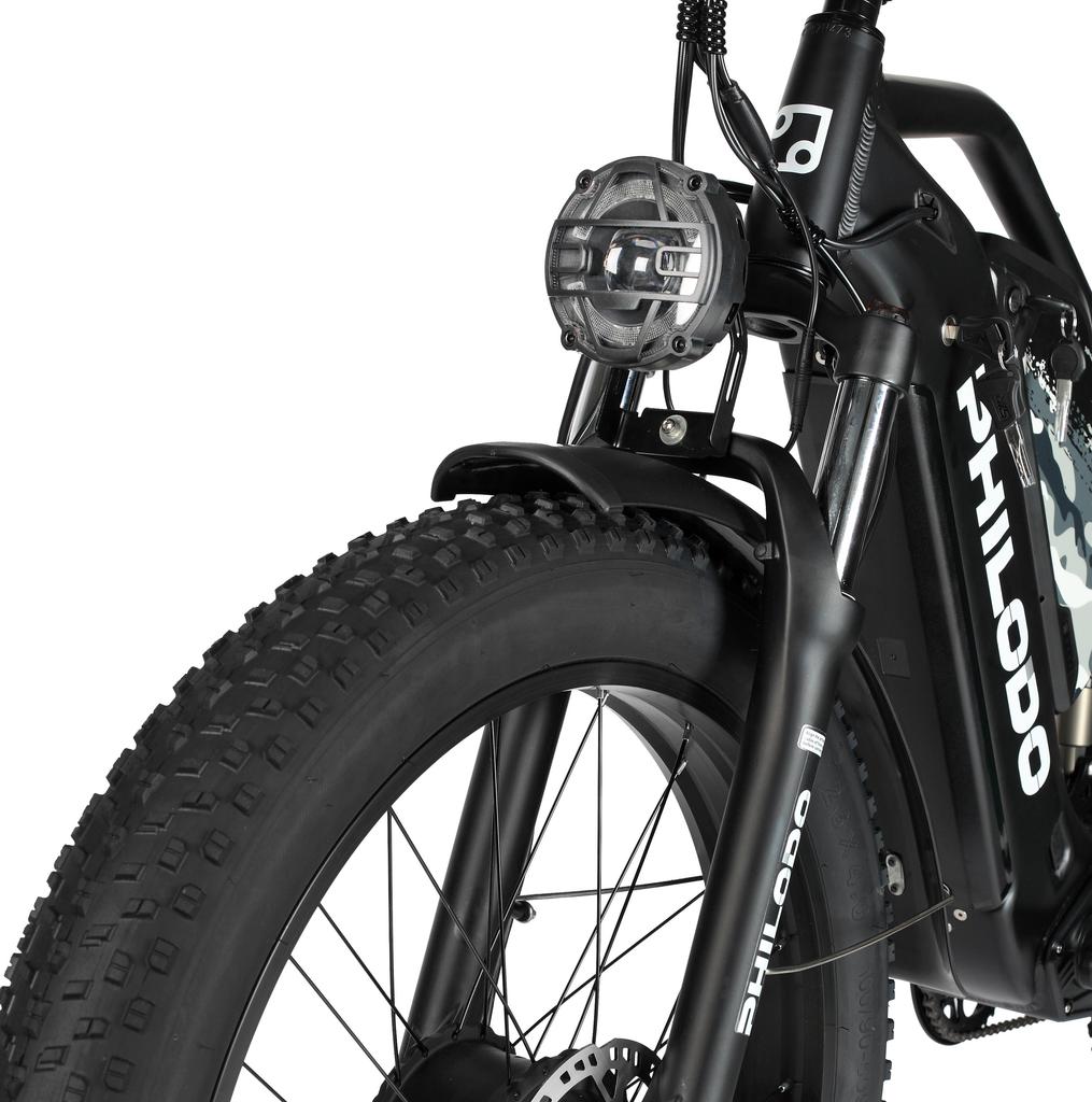 PHILODO JUMBO Elektrisches Erwachsenenrad 2000W Motor 48V23AH Akku 26 Zoll Breite Fettreifen Geländetaugliches Elektrofahrrad Off-Road Berg Stadt Pendeln