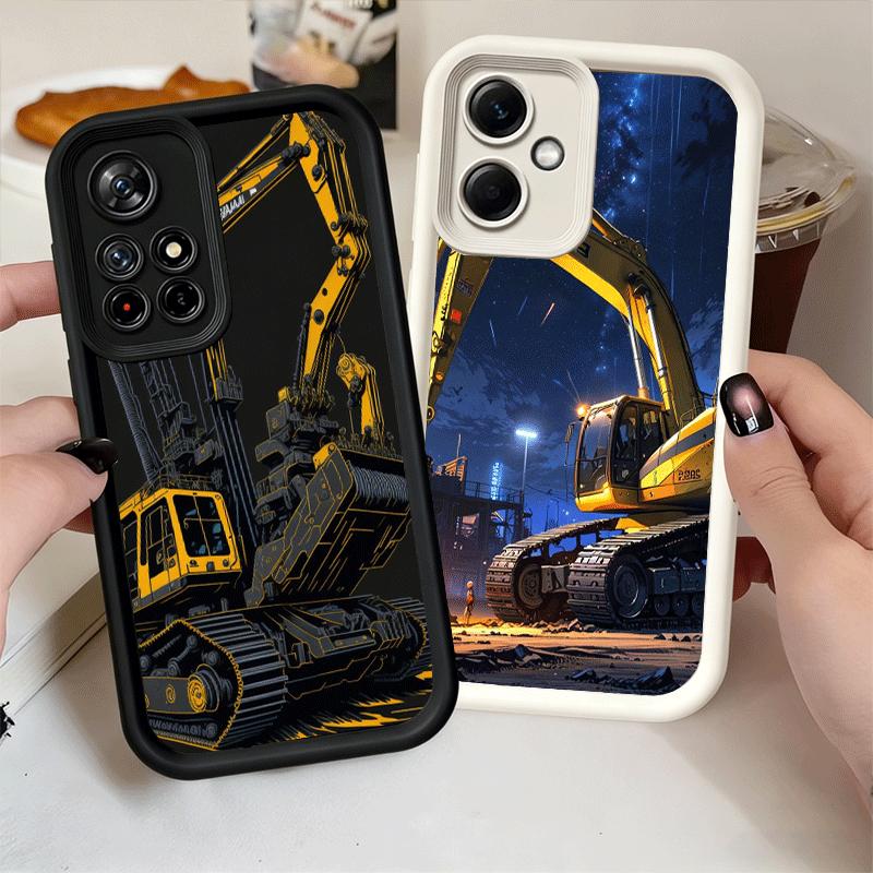Excavating Machinery Cool Soft Phone Case for Xiaomi Poco X7 X6 X5 Pro X4 Gt X3 F7 Ultra M8 M7 Redmi 15C 15 14C 13 13C 12 12C 10