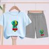 Children's Set - Disney Print Summer Boys' and Girls' Sports T-Shirts, Casual Short-Sleeved Shorts Set, 2-piece, for Ages 2-13