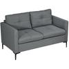 Two Seater Sofa With Steel Legs Grey