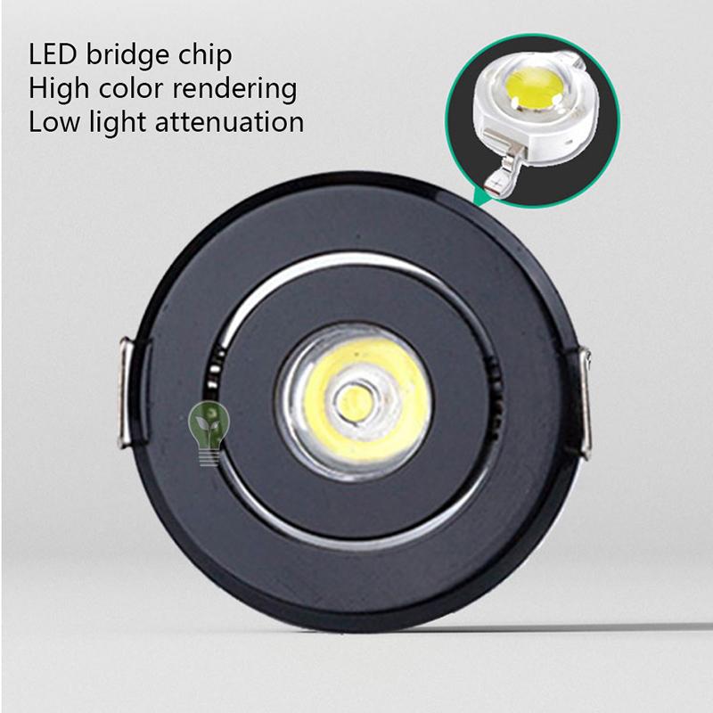 Éclairage encastré LED rond haute puissance 1W 3W, downlights LED pour salon, armoire, chambre à coucher