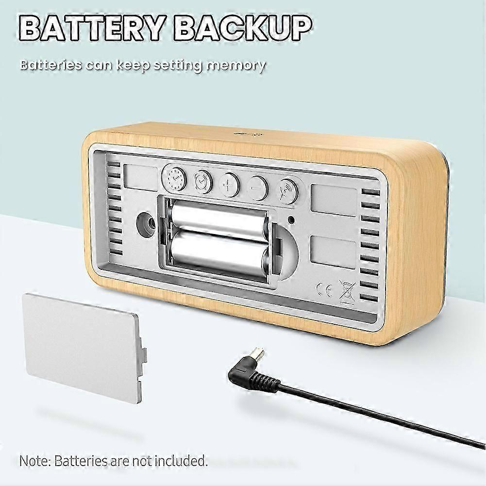 Temperature Humidity Gauge, ,Wireless Home Weather Clock, Thermometers Humidity Clock Indoor Alarm