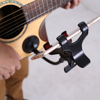 Soporte para Smartphone de Guitarra Clip de Montaje Ventosa Soporte de Teléfono Ajustable para Guitarra Acústica Eléctrica