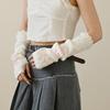 Bow Star Long Wrist Gloves Knitted Fingerless Gloves Trendy Warm Arm Sleeve  JK Accessories