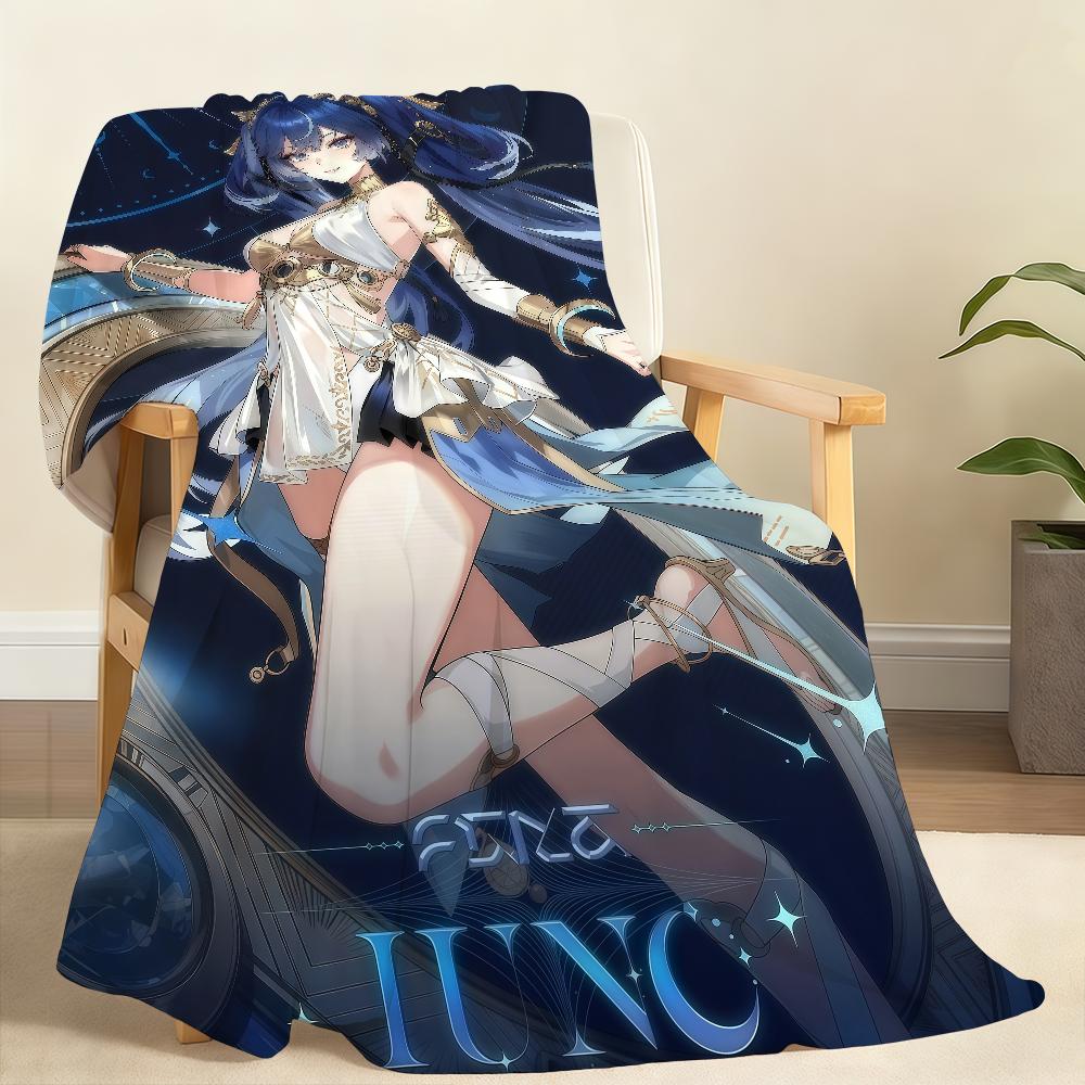 Game W Wuthering W WaveS I IUNO Blanket For Soft Throw Blanket for Picnic Bed Sofa Home Bedroom Cozy Warm Comfortable