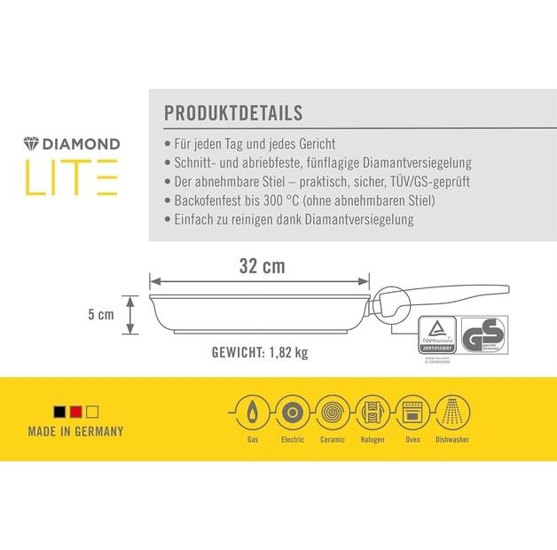 Чугунная сковорода Woll Diamond Lite 32 см (1532DPS)