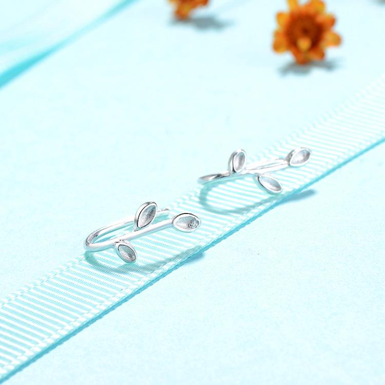 Orecchini a Bottone Foglia Tenera in Argento Sterling 925 Fresco Orecchini Minimalisti per Interessi Speciali Accessori per la Cura delle Orecchie Dolce Moda