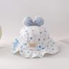Adjustable Cute Bow Infant Basin Cap Heart Print Kids Fisherman Hat  Newborn