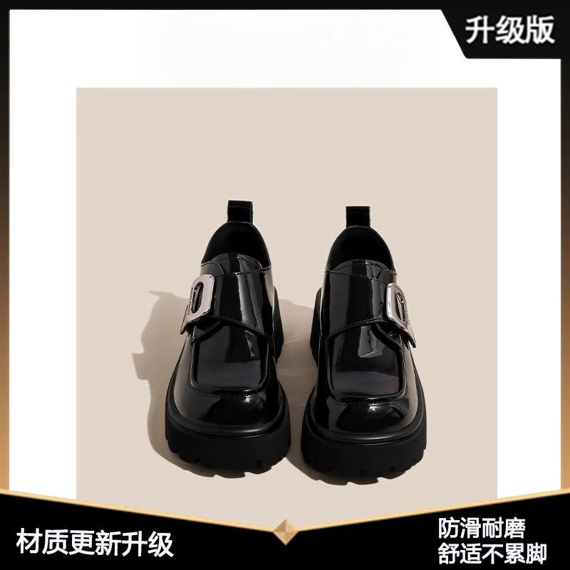 

Loafers women s shoes 2025 spring and summer new single shoes small man height increase short Le British style platform small leather shoes 40