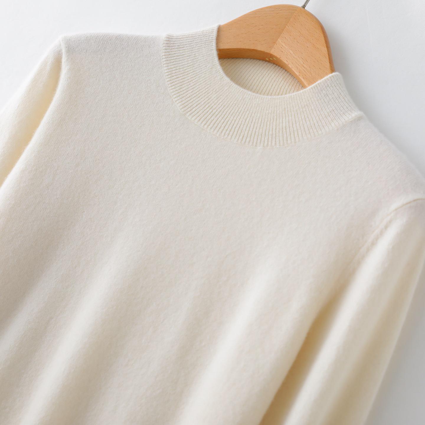 

Autumn/Winter Women s Pure Cashmere Semi-High Neck Loose Knitted Sweater Pullover. Extra Large