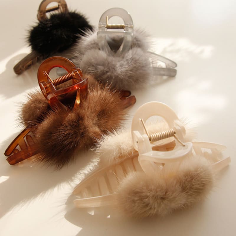 

J.Lauren Mink Point Single-Head Hair Clip H01101 beige