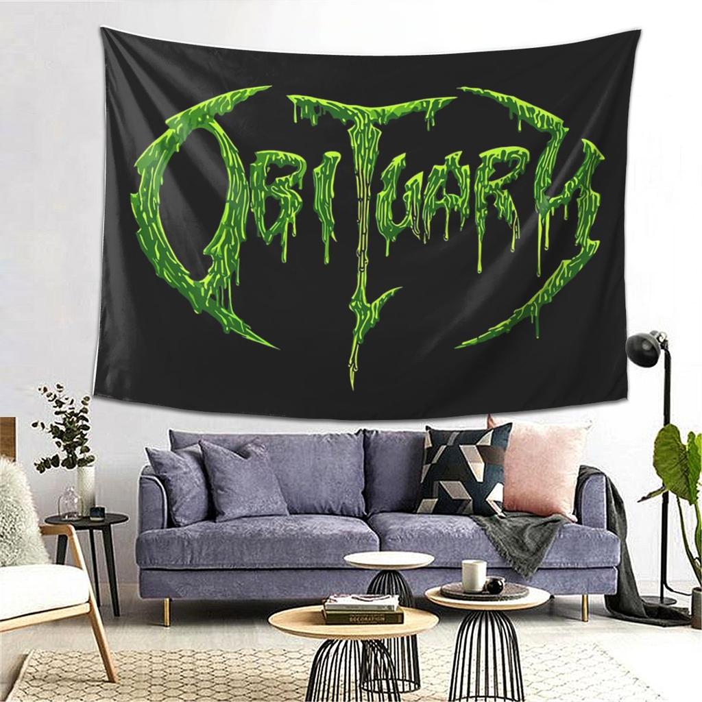 Erwachsenen Nachruf Band Logo Death Metal Trucker Wandteppich Ästhetische Heimdekoration Wandteppiche für Wohnzimmer Schlafzimmer