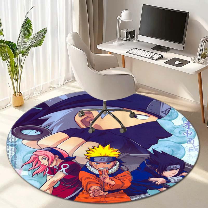 Famous cartoon NARUTO protagonist Uzumaki Naruto round carpet soft home decoration anti-slip door mat outdoor picnic mat carpet M4