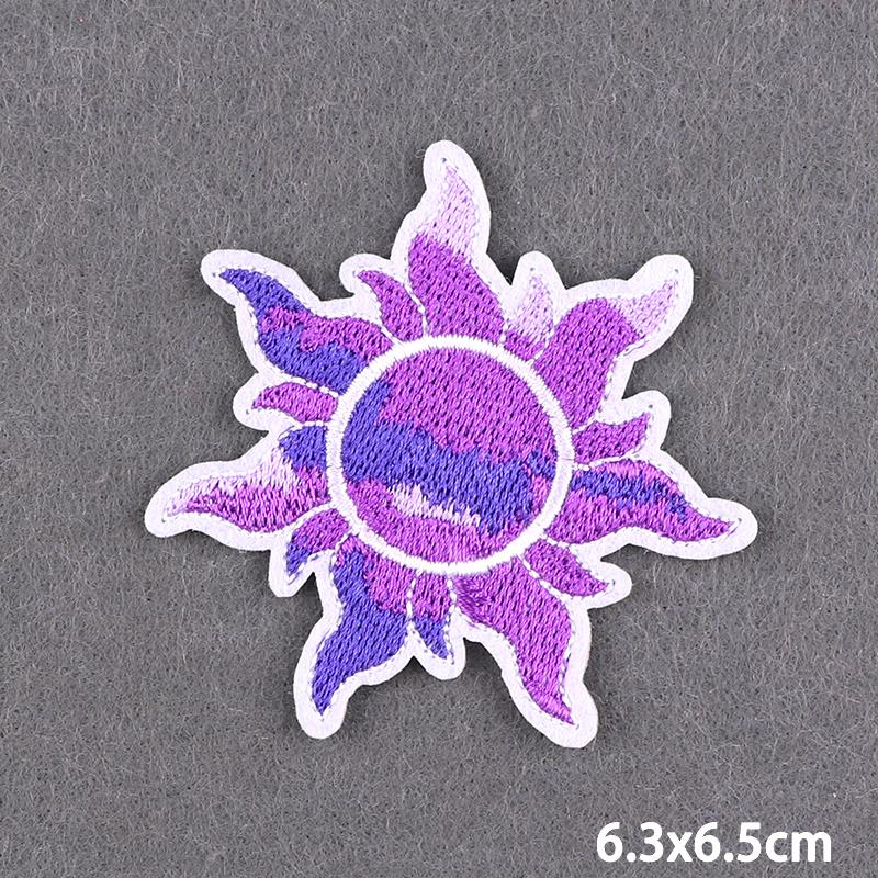 Purple Style Iron On Patch Thermoadhesive Patches For Clothes Anger Baby Girl Embroidery Patch For Hat/T-Shirt Fusible Sewing