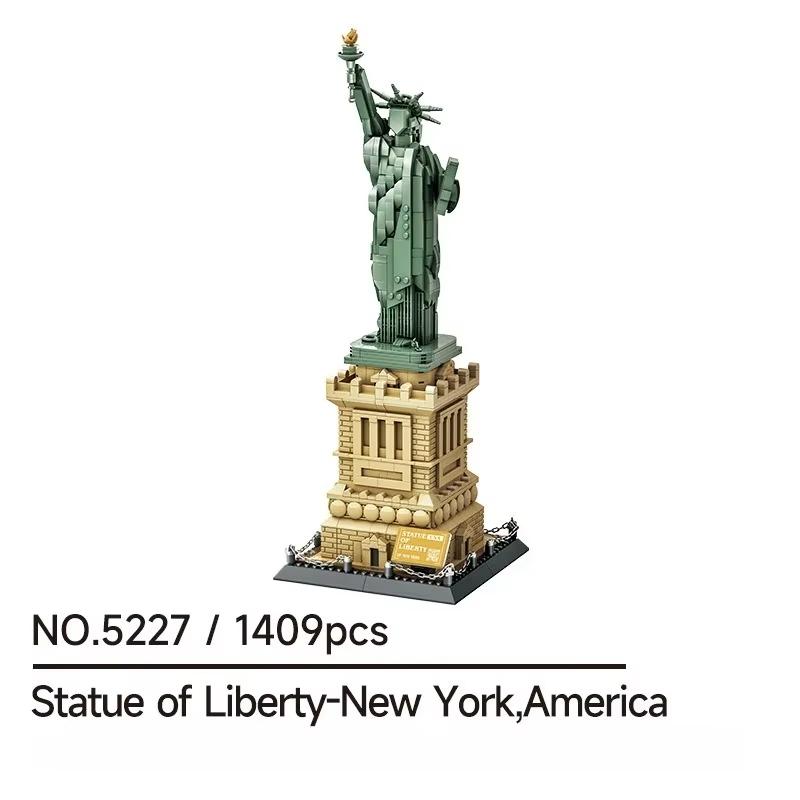World Famous Landmark Building Assembly Blocks MOC Statue of Liberty Model Display Children's Educational Toys Birthday Gifts