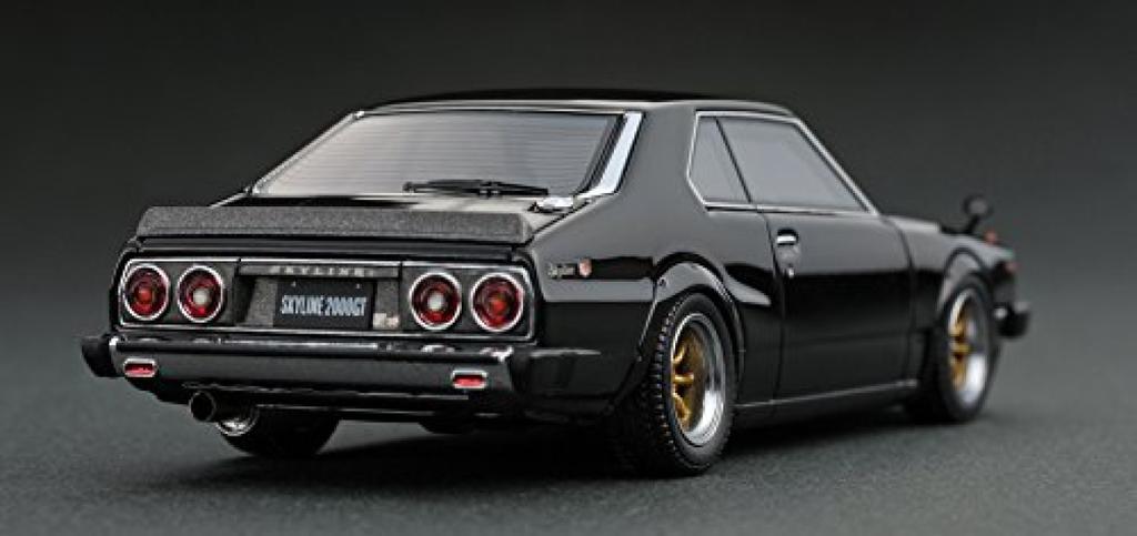 Model zapłonowy Nissan Skyline 2000 Czarny IG0121 Gotowy produkt 1/43 GT-ES (C210) (Szerokie Koła)