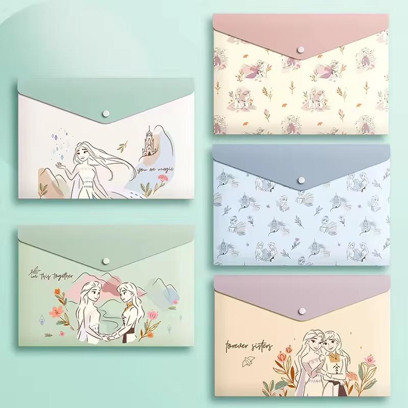 MINISO Cartoon Stitch File Pocket A4 Large Capacity Paper Storage File Bag School Supplies Office Supplies Kids Xmas Gifts