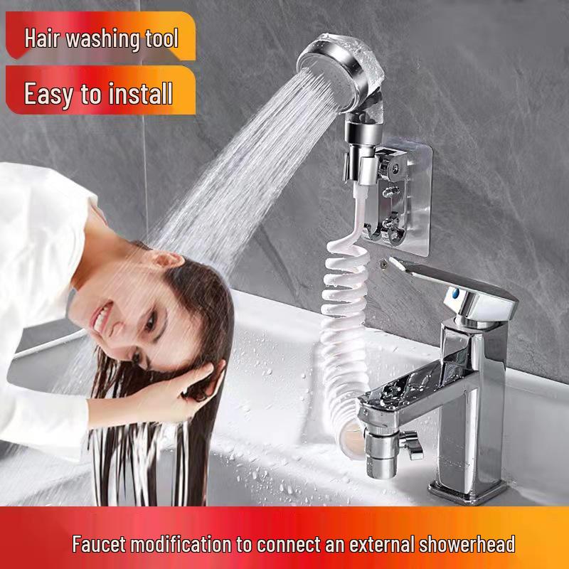 Three-Gear Stop Water Shower Head with Hair Washing Extension
