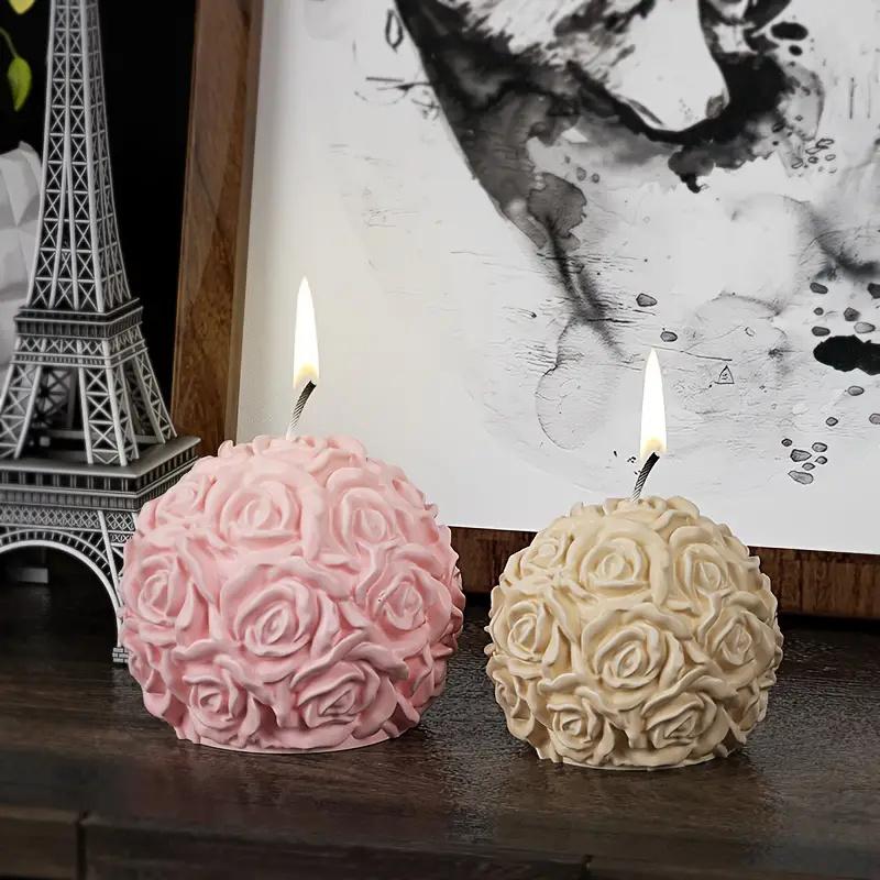 

Rose Bouquet Pillar Silicone MoldsFlower Cluster Candle Decoration Gift Bowknot Rose Flower Cylinder Aroma Candle Mold