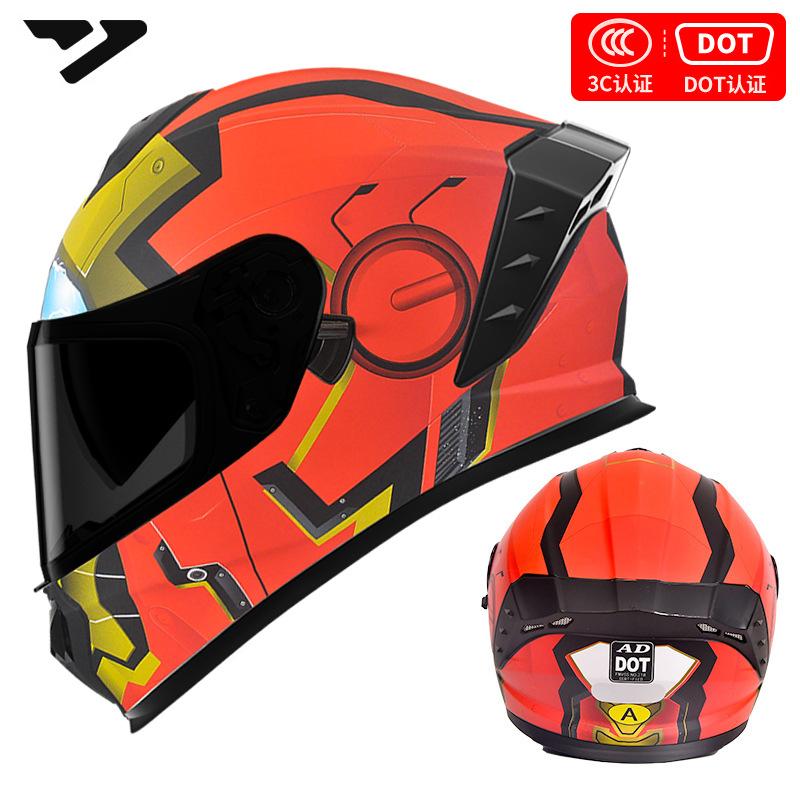DOT Authentication AD Motorcycle Helmet, Full-face Helmet for Riding, Suitable for All Seasons, Warm and safe3C Certified Full-face Helmet