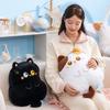 Cute Cat Plush Cushion Set White Siamese Black With Mismatched Star Pupil Eyes Soft Stuffed Feline Cuddly Charming Decor