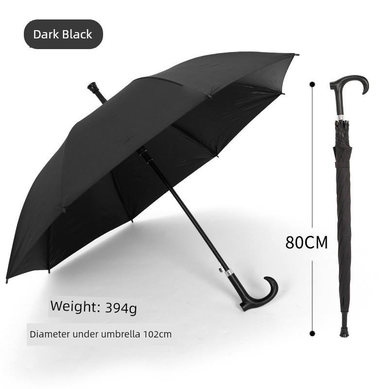 Retro Business-Style Automatic Straight Umbrella, Reinforced, Enlarged, Thickened, Windproof, Non-Slip, Suitable for Both Sunny and Rainy Weather