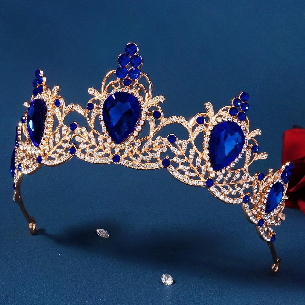 Shiny Princess Tiara Luxury Rhinestone Crown Elegant Baroque Crown  Bridal