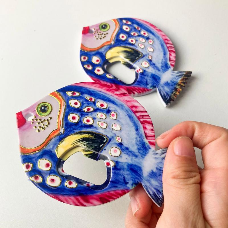 Fat head fish bottle opener Multifunctional Fridge Magnets cute Fish Pattern Beer Bottle Opener home Decorative Holiday Gifts
