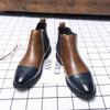 Fashion Designer Men's Chelsea Boots Patchwork Oxford Business Boots For Men Luxury Brand Italy Style Boots Moccasins Formal Dress Shoes