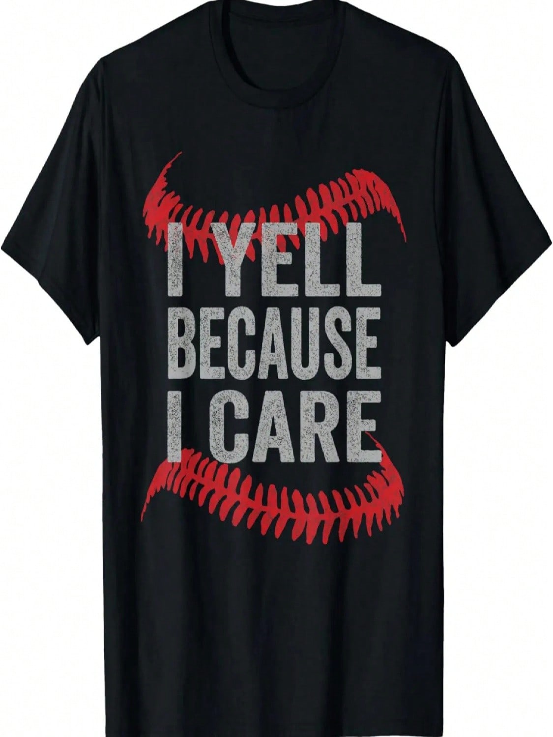 I Yell Because I Care Baseball T-Shirt S разноцветный